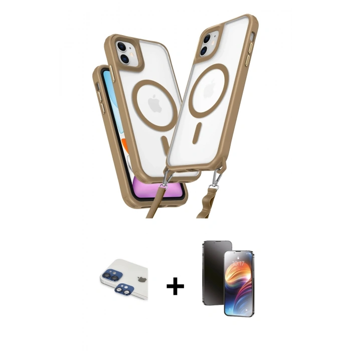 MARSİLYAN™- iPhone 11 Kılıf Atlas Doku Koleksiyonu - Siyah 3D Antistatik Mat Seramik Nano Ekran Koruyucu + Pers Alüminyum Kamera Lens - LT