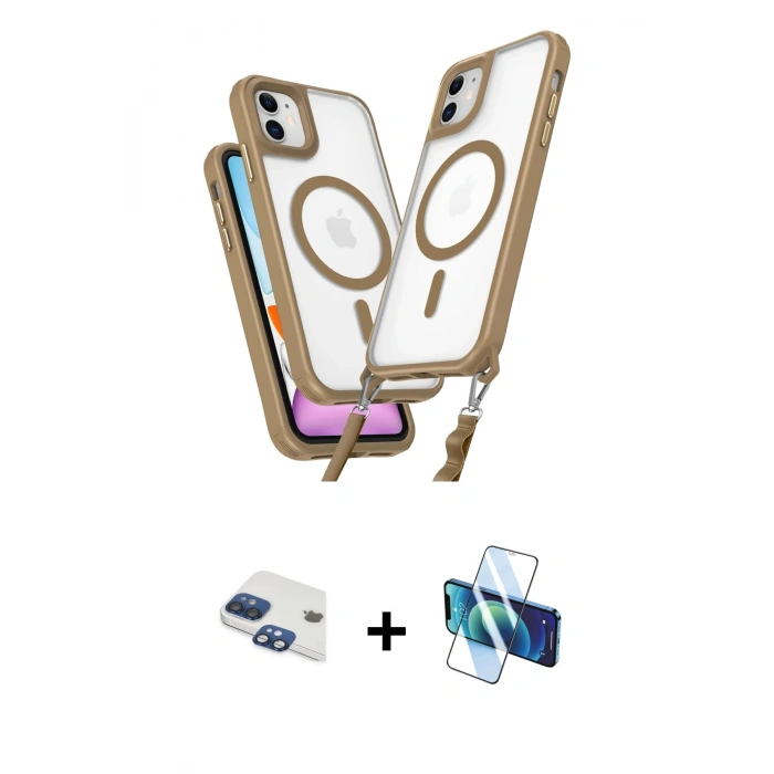 MARSİLYAN™- iPhone 11 Kılıf Atlas Doku Koleksiyonu - Siyah 3D Antistatik Seramik Nano Ekran Koruyucu + Pers Alüminyum Kamera Lens - LT