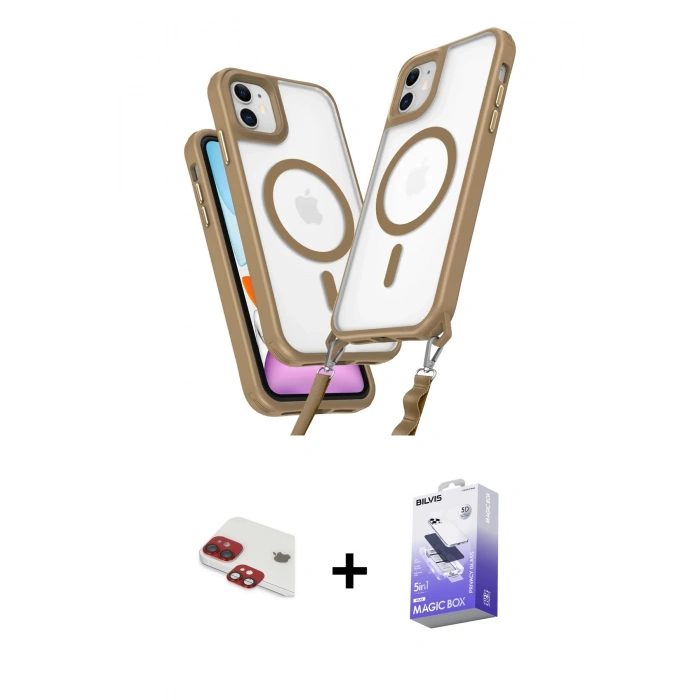 MARSİLYAN™- iPhone 11 Kılıf Atlas Doku Koleksiyonu - Siyah Bilvis 5in1 5D Magic Hayalet Cam Ekran Koruyucu + Pers Alüminyum Kamera Lens - KI
