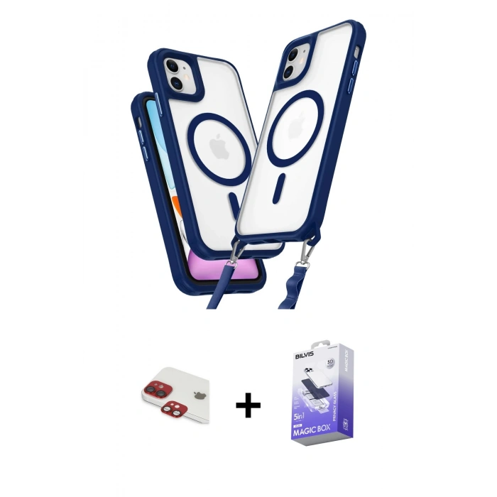 MARSİLYAN™- iPhone 11 Kılıf Atlas Doku Koleksiyonu - Siyah Bilvis 5in1 5D Magic Hayalet Cam Ekran Koruyucu + Pers Alüminyum Kamera Lens - KI