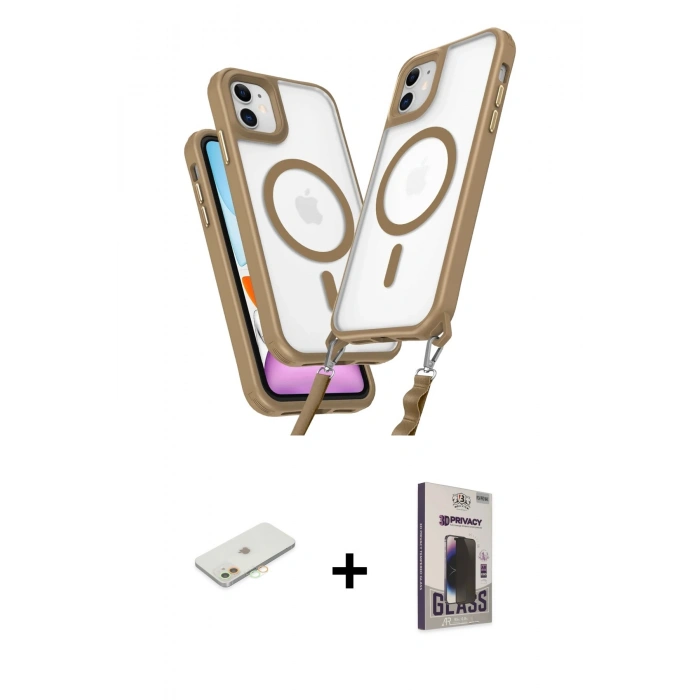 MARSİLYAN™- iPhone 11 Kılıf Atlas Doku Koleksiyonu - Siyah Bilvis Hayalet Cam Ekran Koruyucu + Renkli Kamera Lens Koruma Cam - TU