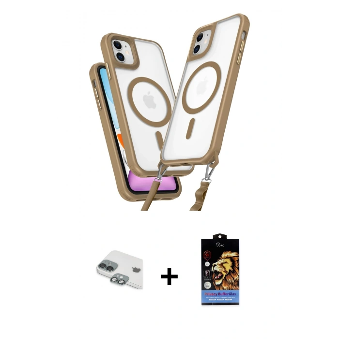 MARSİLYAN™- iPhone 11 Kılıf Atlas Doku Koleksiyonu - Siyah Buffer Hayalet Cam Ekran Koruyucu + Pers Alüminyum Kamera Lens - YL