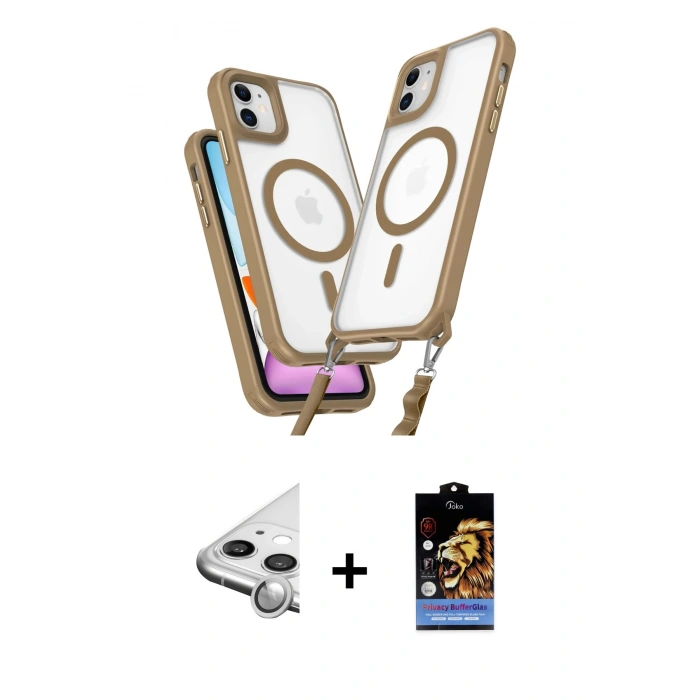 MARSİLYAN™- iPhone 11 Kılıf Atlas Doku Koleksiyonu - Siyah Buffer Hayalet Cam Ekran Koruyucu + Raze Metal Kamera Lens - GS