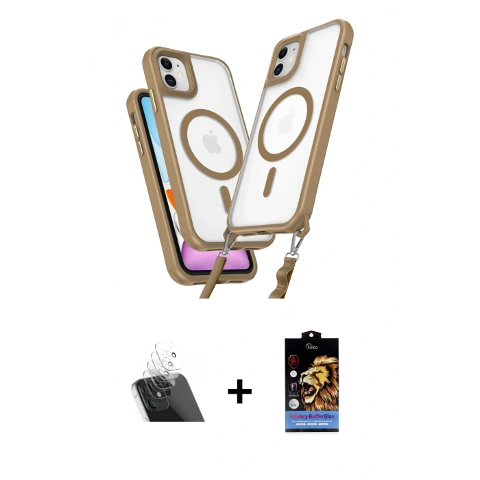 MARSİLYAN™- iPhone 11 Kılıf Atlas Doku Koleksiyonu - Siyah Buffer Hayalet Cam Ekran Koruyucu + Kamera Lens Koruma Cam - SF
