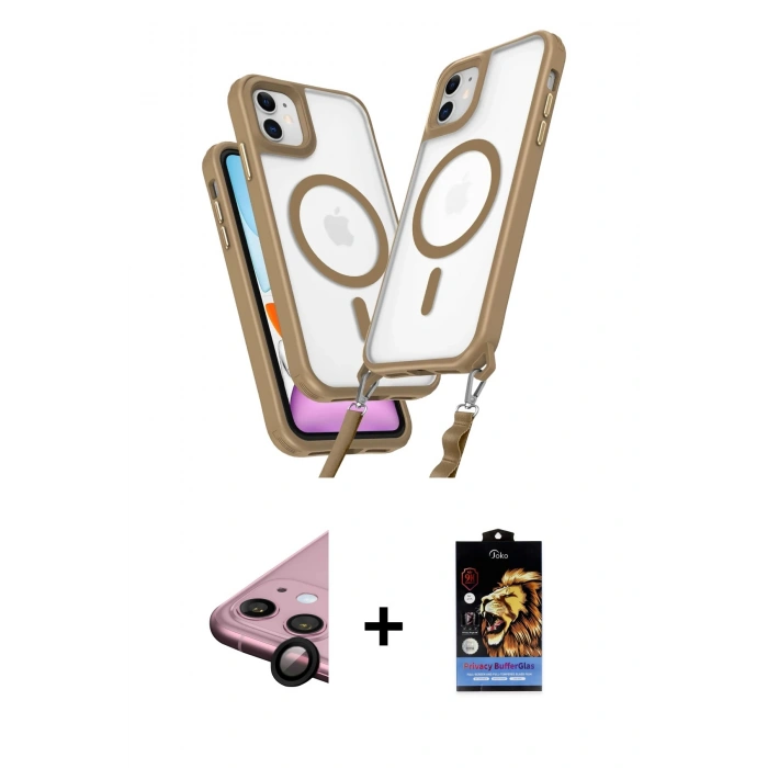 MARSİLYAN™- iPhone 11 Kılıf Atlas Doku Koleksiyonu - Siyah Buffer Hayalet Cam Ekran Koruyucu + Siyah Raze Metal Kamera Lens