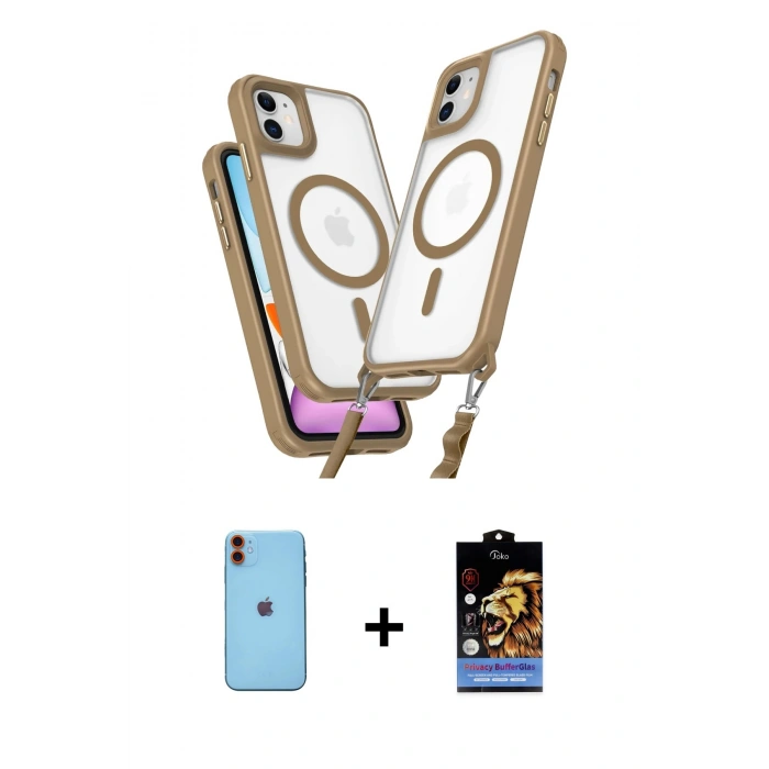 MARSİLYAN™- iPhone 11 Kılıf Atlas Doku Koleksiyonu - Siyah Buffer Hayalet Cam Ekran Koruyucu + Neon Fosforlu Kamera Lens - TU
