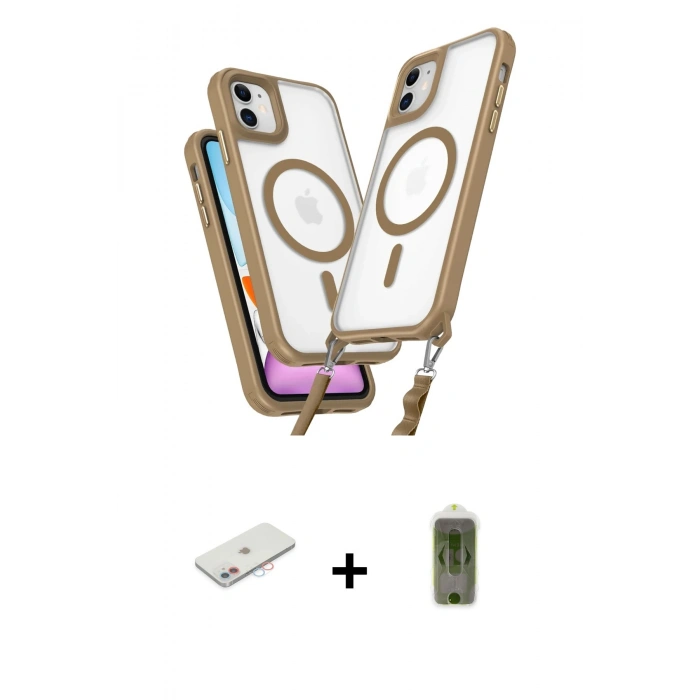 MARSİLYAN™- iPhone 11 Kılıf Atlas Doku Koleksiyonu - Siyah Joko Magic 5D Hayalet Cam + Renkli Kamera Lens Koruma Cam - PE