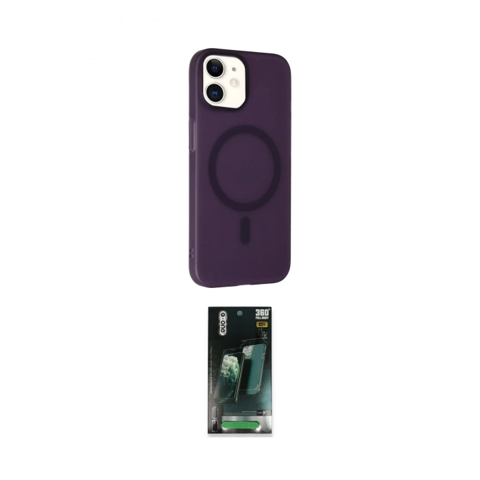 MARSİLYAN™- iPhone 11 Kılıf Çekirdek Modern Prime - Şeffaf 360 Full Body Arka Koruyucu