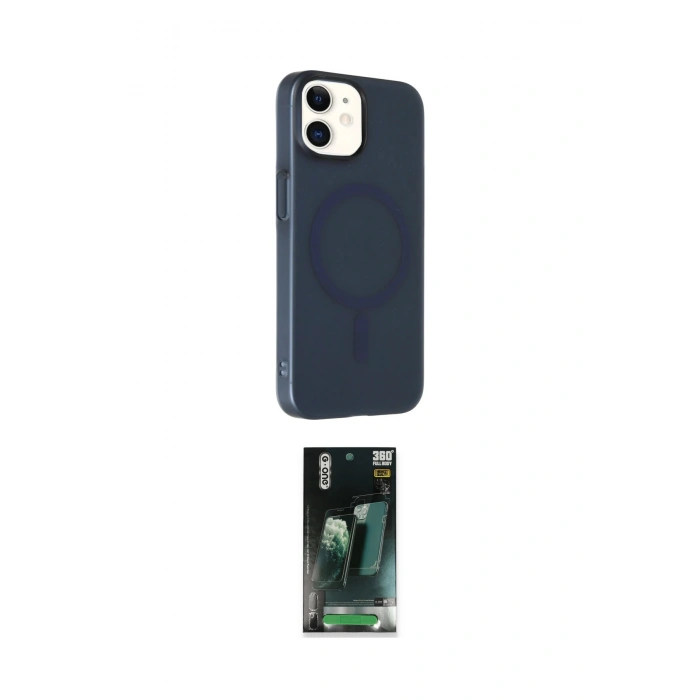 MARSİLYAN™- iPhone 11 Kılıf Çekirdek Modern Prime - Şeffaf 360 Full Body Arka Koruyucu