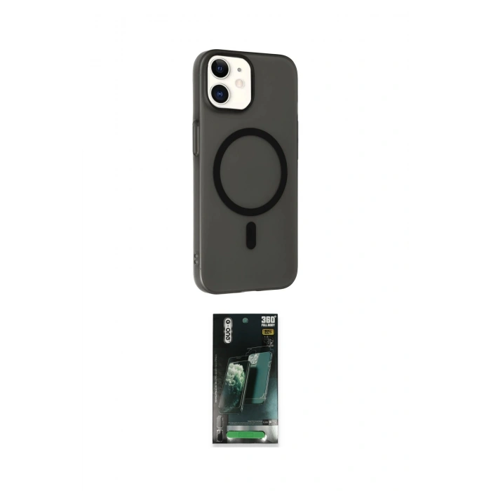 MARSİLYAN™- iPhone 11 Kılıf Çekirdek Modern Prime - Şeffaf 360 Full Body Arka Koruyucu