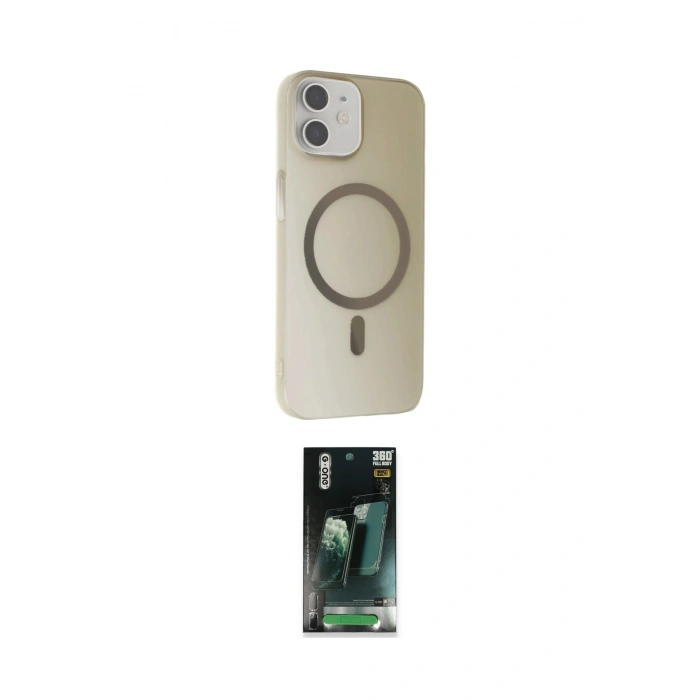 MARSİLYAN™- iPhone 11 Kılıf Çekirdek Modern Prime - Şeffaf 360 Full Body Arka Koruyucu