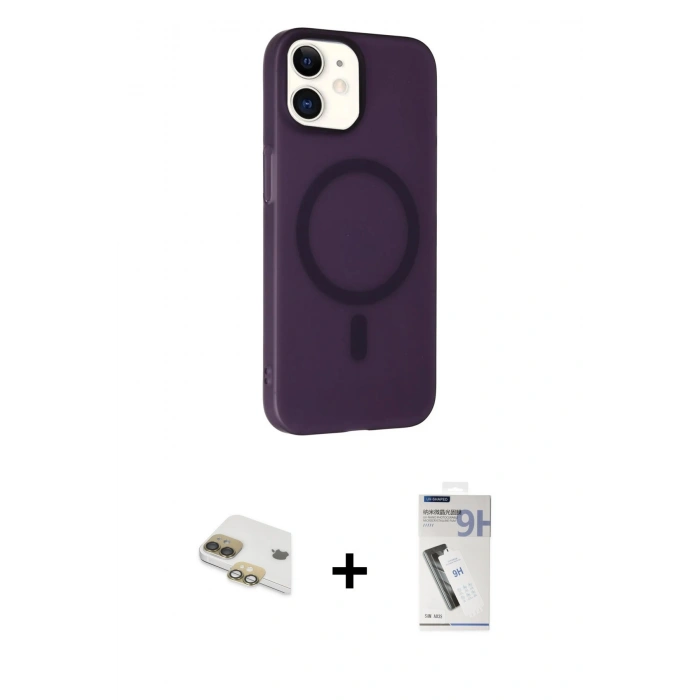 MARSİLYAN™- iPhone 11 Kılıf Çekirdek Modern Prime - Şeffaf Uv Polymer Nano Ekran Koruyucu + Pers Alüminyum Kamera Lens - GD