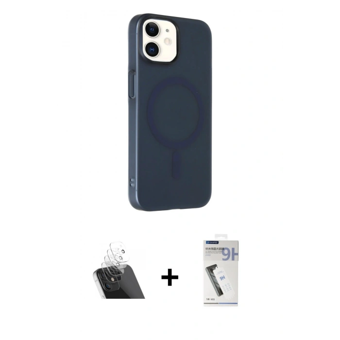 MARSİLYAN™- iPhone 11 Kılıf Çekirdek Modern Prime - Şeffaf Uv Polymer Nano Ekran Koruyucu + Kamera Lens Koruma Cam - SF