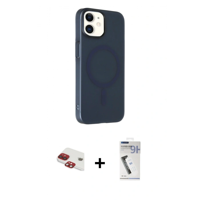 MARSİLYAN™- iPhone 11 Kılıf Çekirdek Modern Prime - Şeffaf Uv Polymer Nano Ekran Koruyucu + Pers Alüminyum Kamera Lens - KI