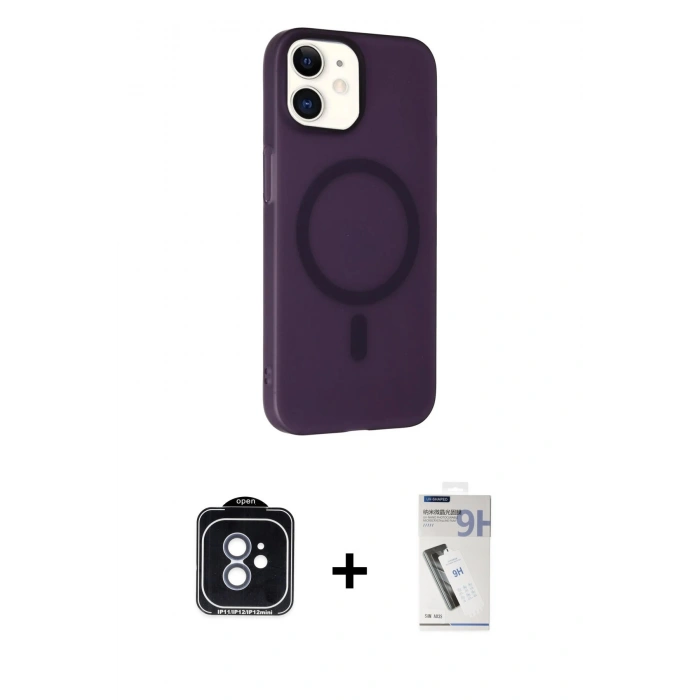 MARSİLYAN™- iPhone 11 Kılıf Çekirdek Modern Prime - Şeffaf Uv Polymer Nano Ekran Koruyucu + PVD Metal Kamera Lens - MI