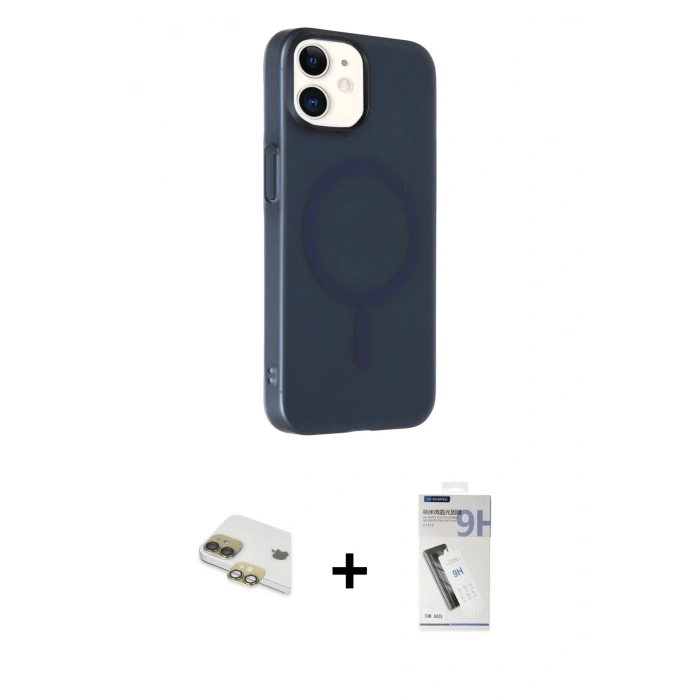 MARSİLYAN™- iPhone 11 Kılıf Çekirdek Modern Prime - Şeffaf Uv Polymer Nano Ekran Koruyucu + Pers Alüminyum Kamera Lens - GD