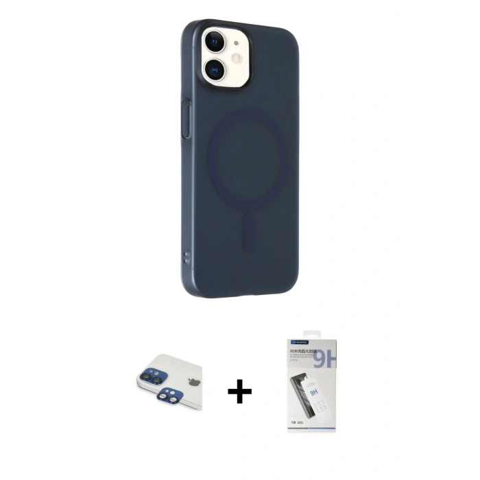 MARSİLYAN™- iPhone 11 Kılıf Çekirdek Modern Prime - Şeffaf Uv Polymer Nano Ekran Koruyucu + Pers Alüminyum Kamera Lens - LT