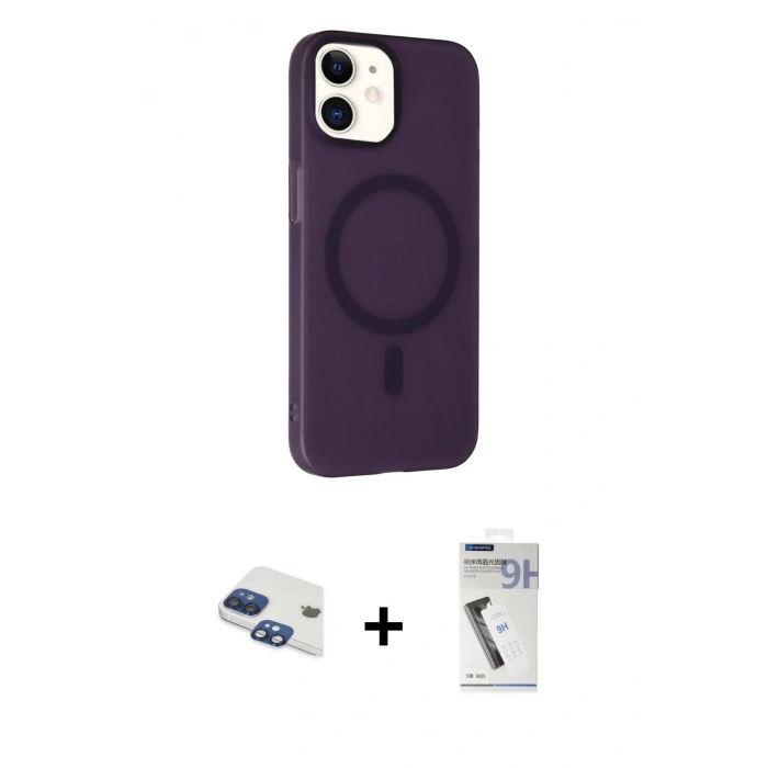 MARSİLYAN™- iPhone 11 Kılıf Çekirdek Modern Prime - Şeffaf Uv Polymer Nano Ekran Koruyucu + Pers Alüminyum Kamera Lens - LT