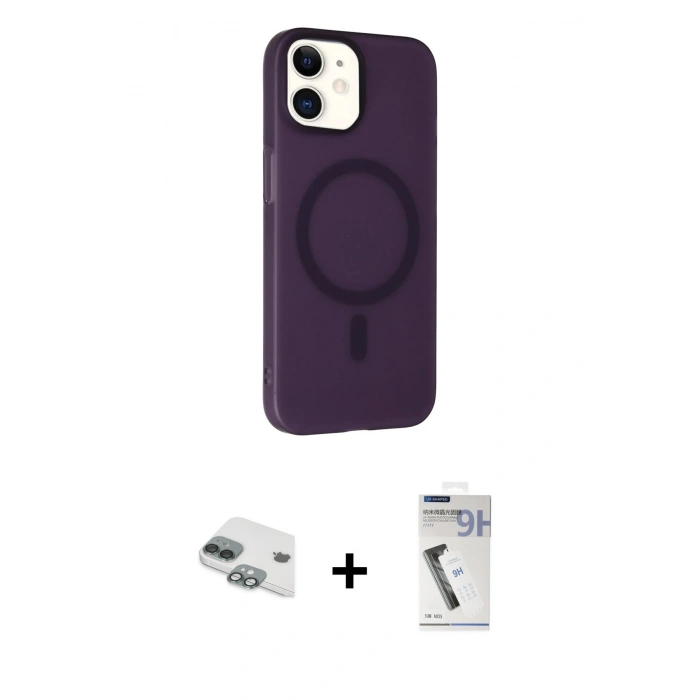 MARSİLYAN™- iPhone 11 Kılıf Çekirdek Modern Prime - Şeffaf Uv Polymer Nano Ekran Koruyucu + Pers Alüminyum Kamera Lens - YL