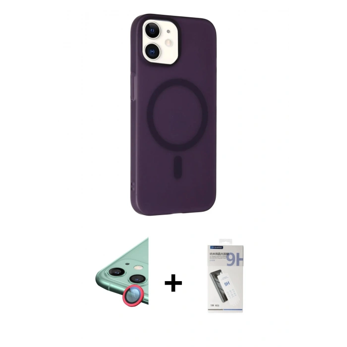 MARSİLYAN™- iPhone 11 Kılıf Çekirdek Modern Prime - Şeffaf Uv Polymer Nano Ekran Koruyucu + Raze Metal Kamera Lens - KI