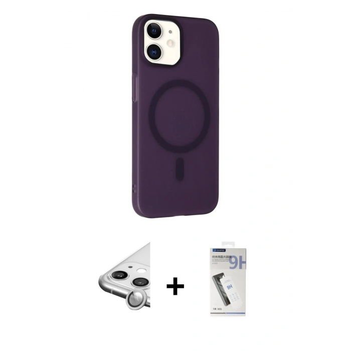 MARSİLYAN™- iPhone 11 Kılıf Çekirdek Modern Prime - Şeffaf Uv Polymer Nano Ekran Koruyucu + Raze Metal Kamera Lens - GS