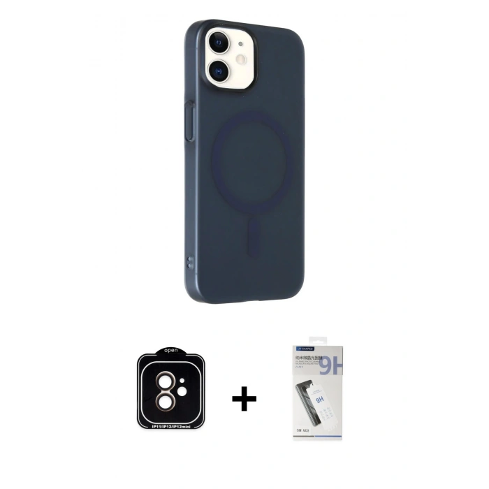 MARSİLYAN™- iPhone 11 Kılıf Çekirdek Modern Prime - Şeffaf Uv Polymer Nano Ekran Koruyucu + PVD Metal Kamera Lens - TU