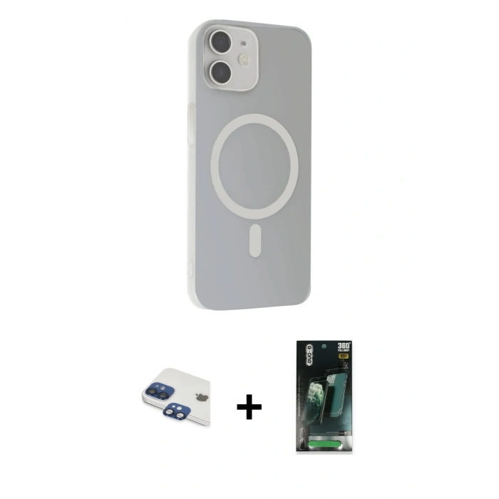 MARSİLYAN™- iPhone 11 Kılıf Çekirdek Modern Prime - Siyah 360 Mat Full Body Arka Koruyucu + Pers Alüminyum Kamera Lens - LT