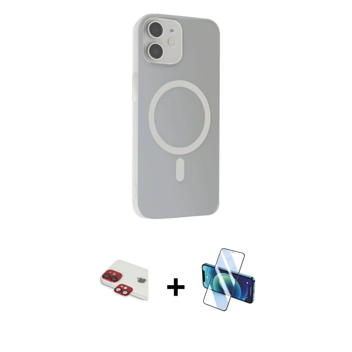 MARSİLYAN™- iPhone 11 Kılıf Çekirdek Modern Prime - Siyah 3D Antistatik Seramik Nano Ekran Koruyucu + Pers Alüminyum Kamera Lens - KI