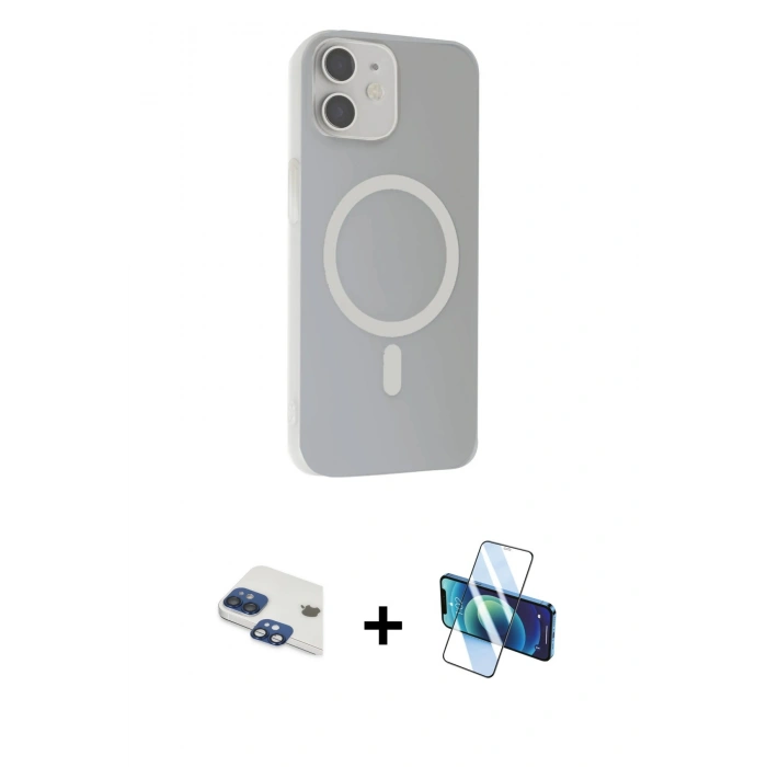 MARSİLYAN™- iPhone 11 Kılıf Çekirdek Modern Prime - Siyah 3D Antistatik Seramik Nano Ekran Koruyucu + Pers Alüminyum Kamera Lens - LT