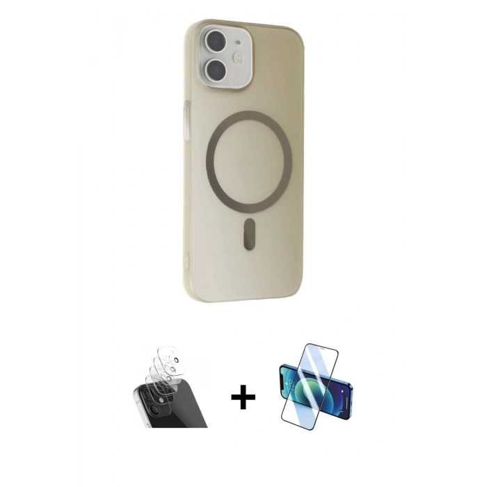 MARSİLYAN™- iPhone 11 Kılıf Çekirdek Modern Prime - Siyah 3D Antistatik Seramik Nano Ekran Koruyucu + Şeffaf Kamera Lens Koruma Cam
