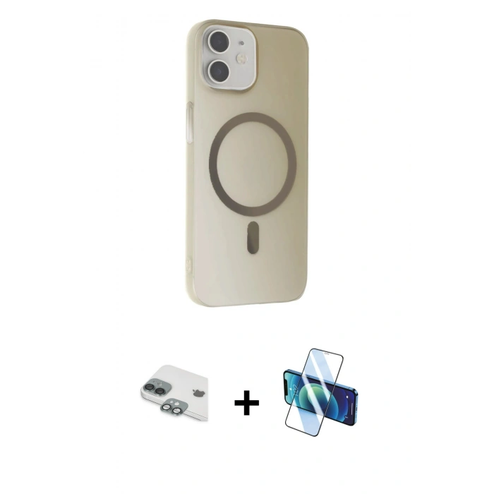 MARSİLYAN™- iPhone 11 Kılıf Çekirdek Modern Prime - Siyah 3D Antistatik Seramik Nano Ekran Koruyucu + Pers Alüminyum Kamera Lens - YL
