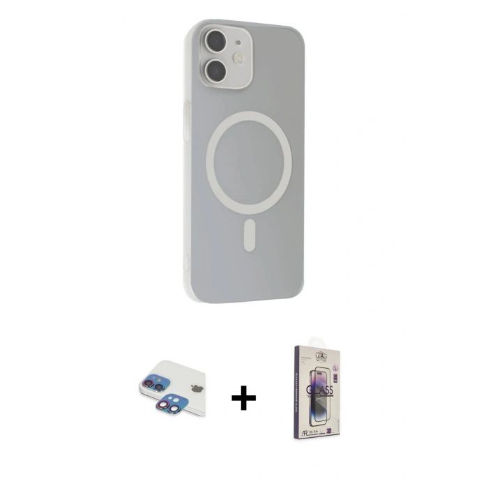MARSİLYAN™- iPhone 11 Kılıf Çekirdek Modern Prime - Siyah Bilvis 3D Cam Ekran Koruyucu + Pers Alüminyum Kamera Lens - GI