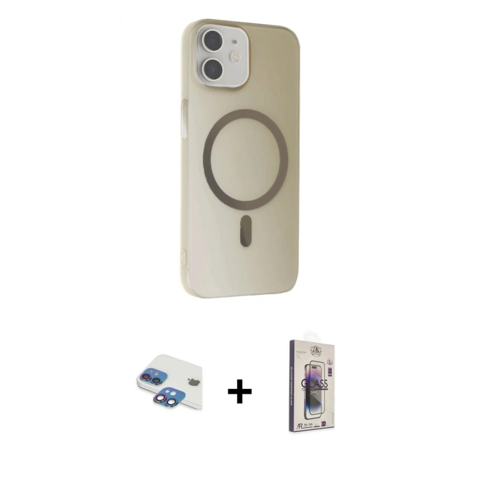 MARSİLYAN™- iPhone 11 Kılıf Çekirdek Modern Prime - Siyah Bilvis 3D Cam Ekran Koruyucu + Pers Alüminyum Kamera Lens - GI
