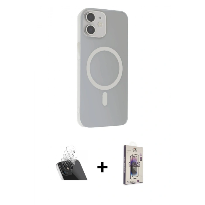 MARSİLYAN™- iPhone 11 Kılıf Çekirdek Modern Prime - Siyah Bilvis 3D Cam Ekran Koruyucu + Kamera Lens Koruma Cam - SF