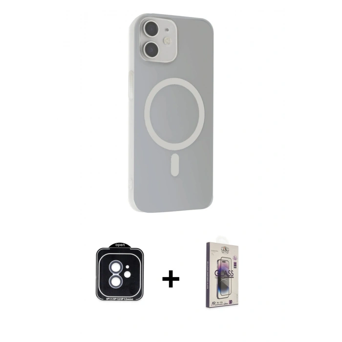 MARSİLYAN™- iPhone 11 Kılıf Çekirdek Modern Prime - Siyah Bilvis 3D Cam Ekran Koruyucu + PVD Metal Kamera Lens - MI