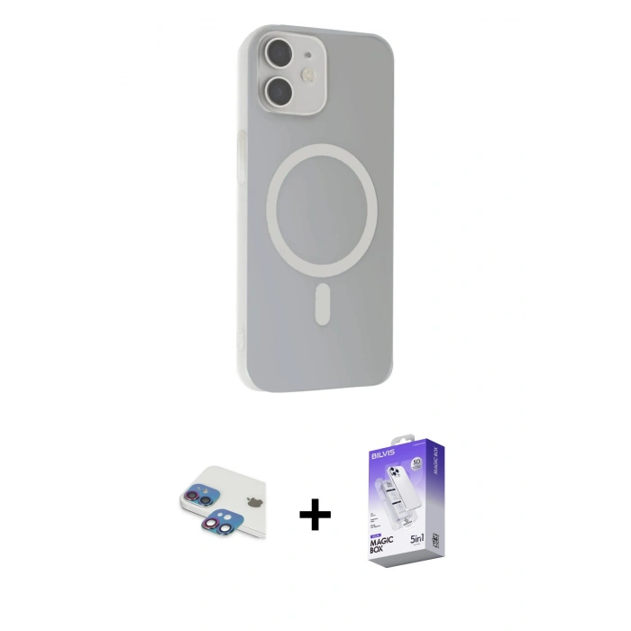 MARSİLYAN™- iPhone 11 Kılıf Çekirdek Modern Prime - Siyah Bilvis 5in1 3D Magic Cam Ekran Koruyucu + Pers Alüminyum Kamera Lens - GI