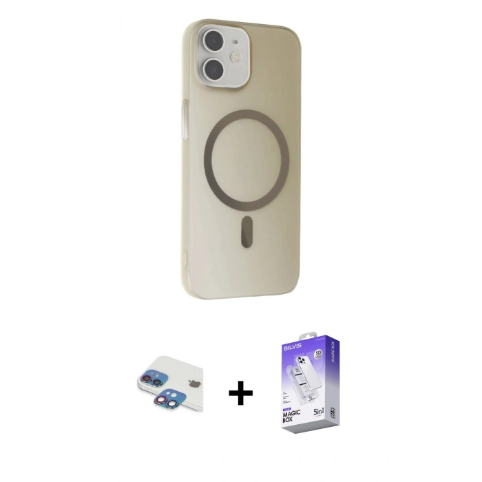 MARSİLYAN™- iPhone 11 Kılıf Çekirdek Modern Prime - Siyah Bilvis 5in1 3D Magic Cam Ekran Koruyucu + Pers Alüminyum Kamera Lens - GI