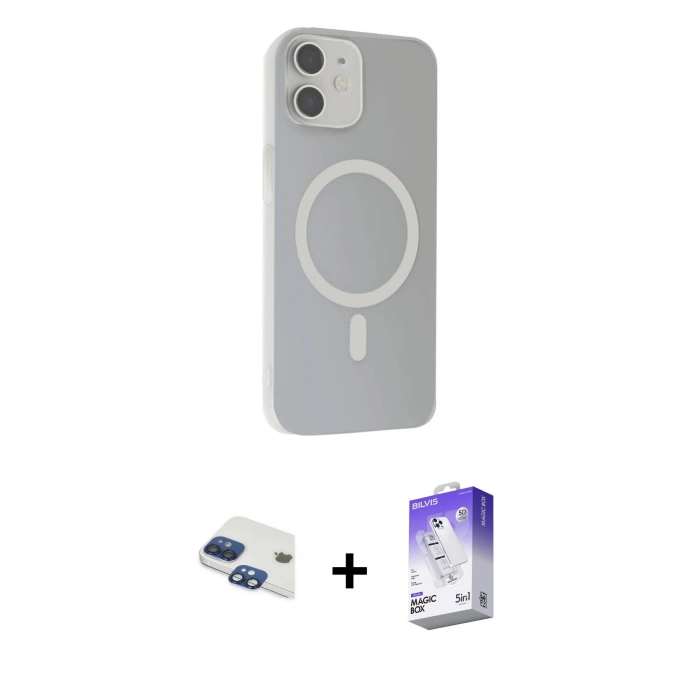 MARSİLYAN™- iPhone 11 Kılıf Çekirdek Modern Prime - Siyah Bilvis 5in1 3D Magic Cam Ekran Koruyucu + Pers Alüminyum Kamera Lens - LT