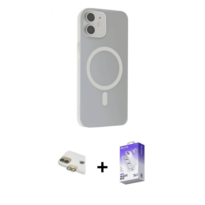 MARSİLYAN™- iPhone 11 Kılıf Çekirdek Modern Prime - Siyah Bilvis 5in1 3D Magic Cam Ekran Koruyucu + Pers Alüminyum Kamera Lens - GD