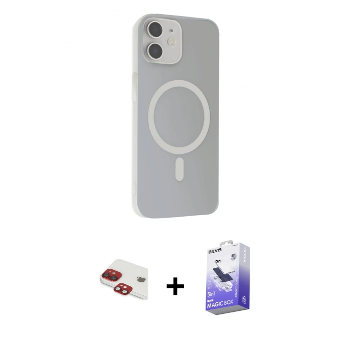 MARSİLYAN™- iPhone 11 Kılıf Çekirdek Modern Prime - Siyah Bilvis 5in1 5D Magic Hayalet Cam Ekran Koruyucu + Pers Alüminyum Kamera Lens - KI