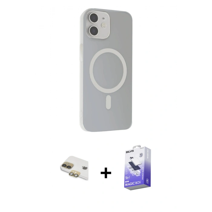 MARSİLYAN™- iPhone 11 Kılıf Çekirdek Modern Prime - Siyah Bilvis 5in1 5D Magic Hayalet Cam Ekran Koruyucu + Gold Pers Alüminyum Kamera Lens