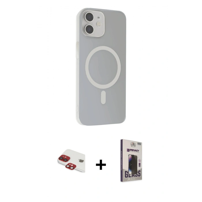 MARSİLYAN™- iPhone 11 Kılıf Çekirdek Modern Prime - Siyah Bilvis Hayalet Cam Ekran Koruyucu + Pers Alüminyum Kamera Lens - KI