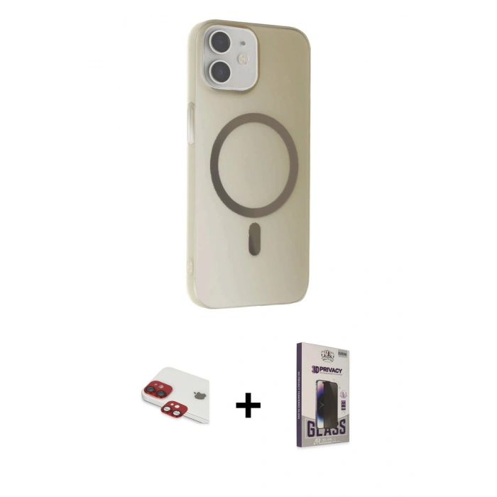MARSİLYAN™- iPhone 11 Kılıf Çekirdek Modern Prime - Siyah Bilvis Hayalet Cam Ekran Koruyucu + Pers Alüminyum Kamera Lens - KI