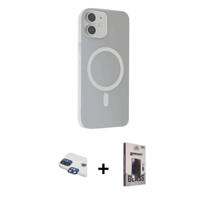 MARSİLYAN™- iPhone 11 Kılıf Çekirdek Modern Prime - Siyah Bilvis Hayalet Cam Ekran Koruyucu + Pers Alüminyum Kamera Lens - LT