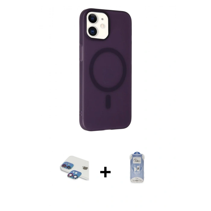 MARSİLYAN™- iPhone 11 Kılıf Çekirdek Modern Prime - Siyah Joko Magic 5D Cam + Pers Alüminyum Kamera Lens - GI