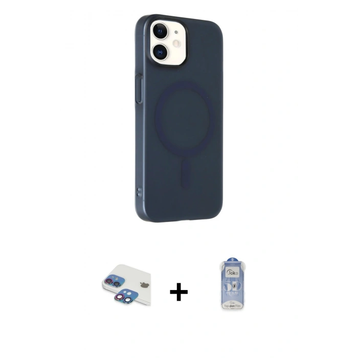 MARSİLYAN™- iPhone 11 Kılıf Çekirdek Modern Prime - Siyah Joko Magic 5D Cam + Pers Alüminyum Kamera Lens - GI