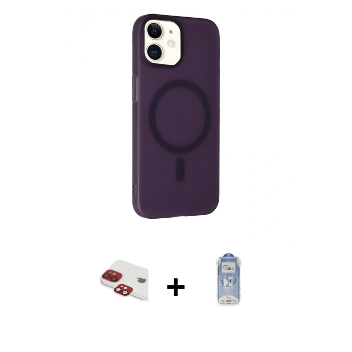 MARSİLYAN™- iPhone 11 Kılıf Çekirdek Modern Prime - Siyah Joko Magic 5D Cam + Pers Alüminyum Kamera Lens - KI