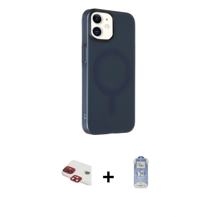 MARSİLYAN™- iPhone 11 Kılıf Çekirdek Modern Prime - Siyah Joko Magic 5D Cam + Pers Alüminyum Kamera Lens - KI