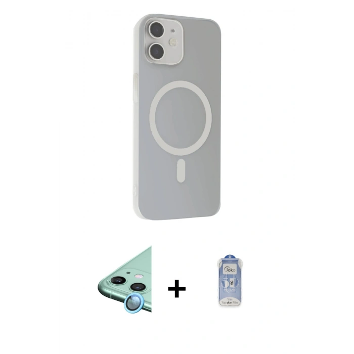MARSİLYAN™- iPhone 11 Kılıf Çekirdek Modern Prime - Siyah Joko Magic 5D Cam + Raze Metal Kamera Lens - MI
