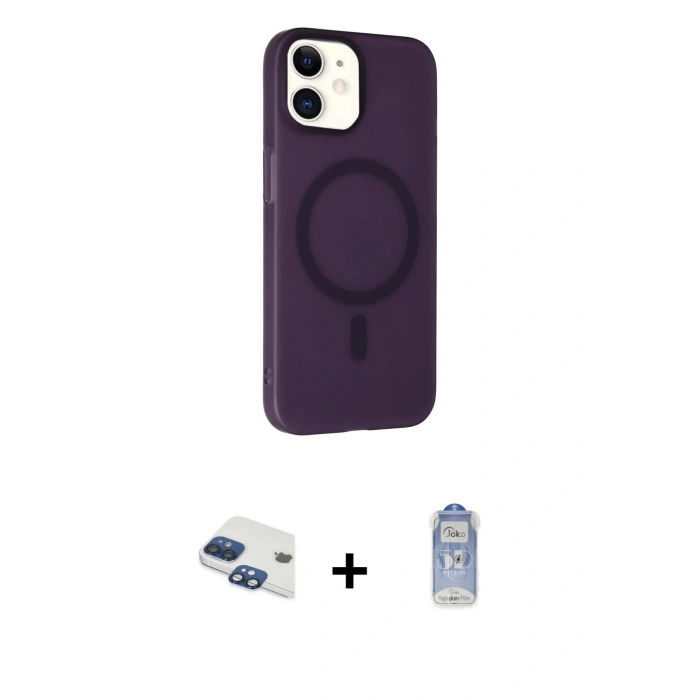 MARSİLYAN™- iPhone 11 Kılıf Çekirdek Modern Prime - Siyah Joko Magic 5D Cam + Pers Alüminyum Kamera Lens - LT